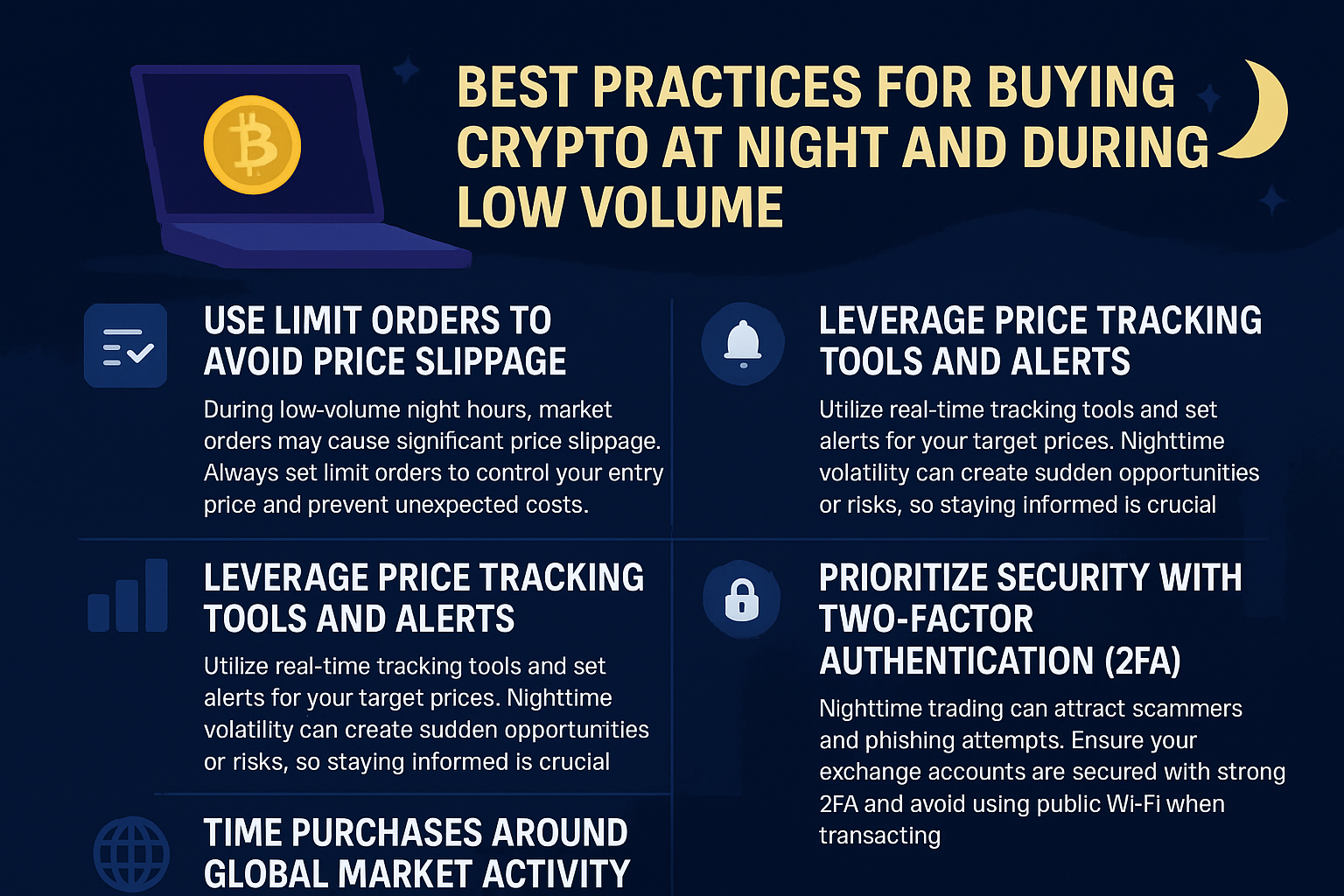 Best Practices for Buying Crypto at Night and During Low Volume