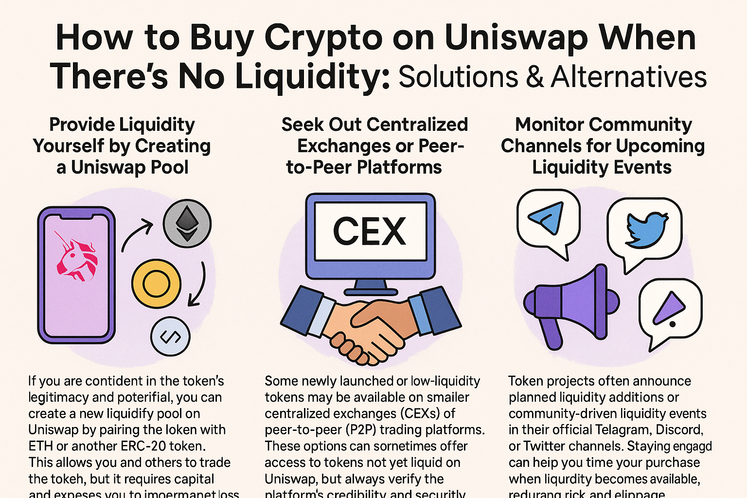 How to Buy Crypto on Uniswap When There’s No Liquidity: Solutions & Alternatives