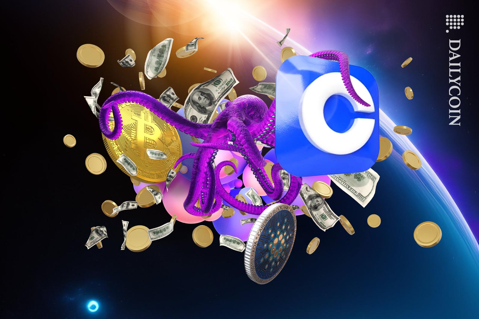 Coinbase, Kraken, Gemini crypto exchange logos