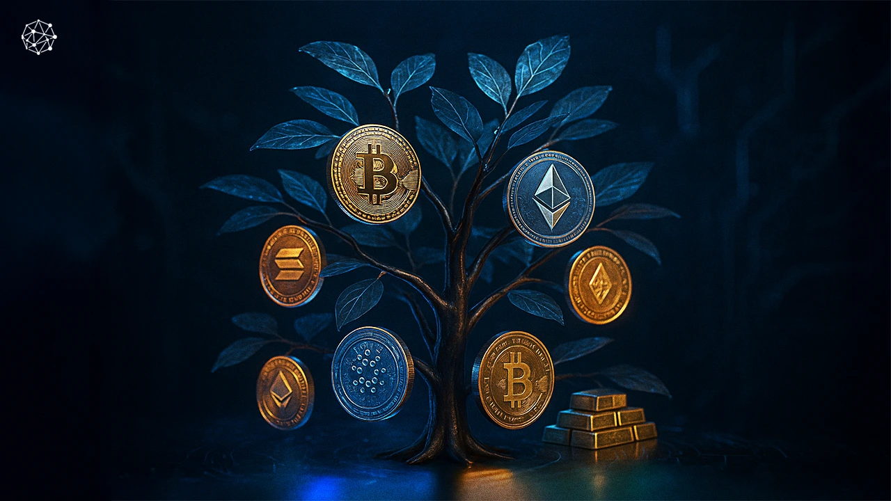 diversified crypto portfolio with bitcoin ethereum solana