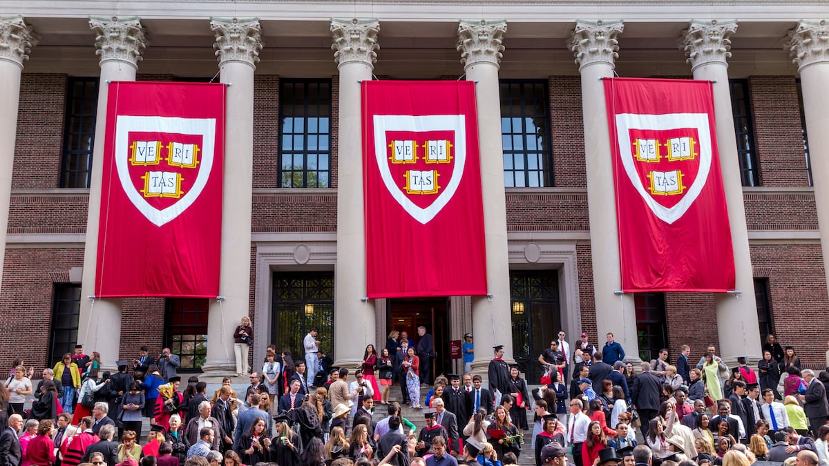 Harvard University campus with digital Bitcoin ETF trading interface overlay, symbolizing institutional crypto investment surge in 2025