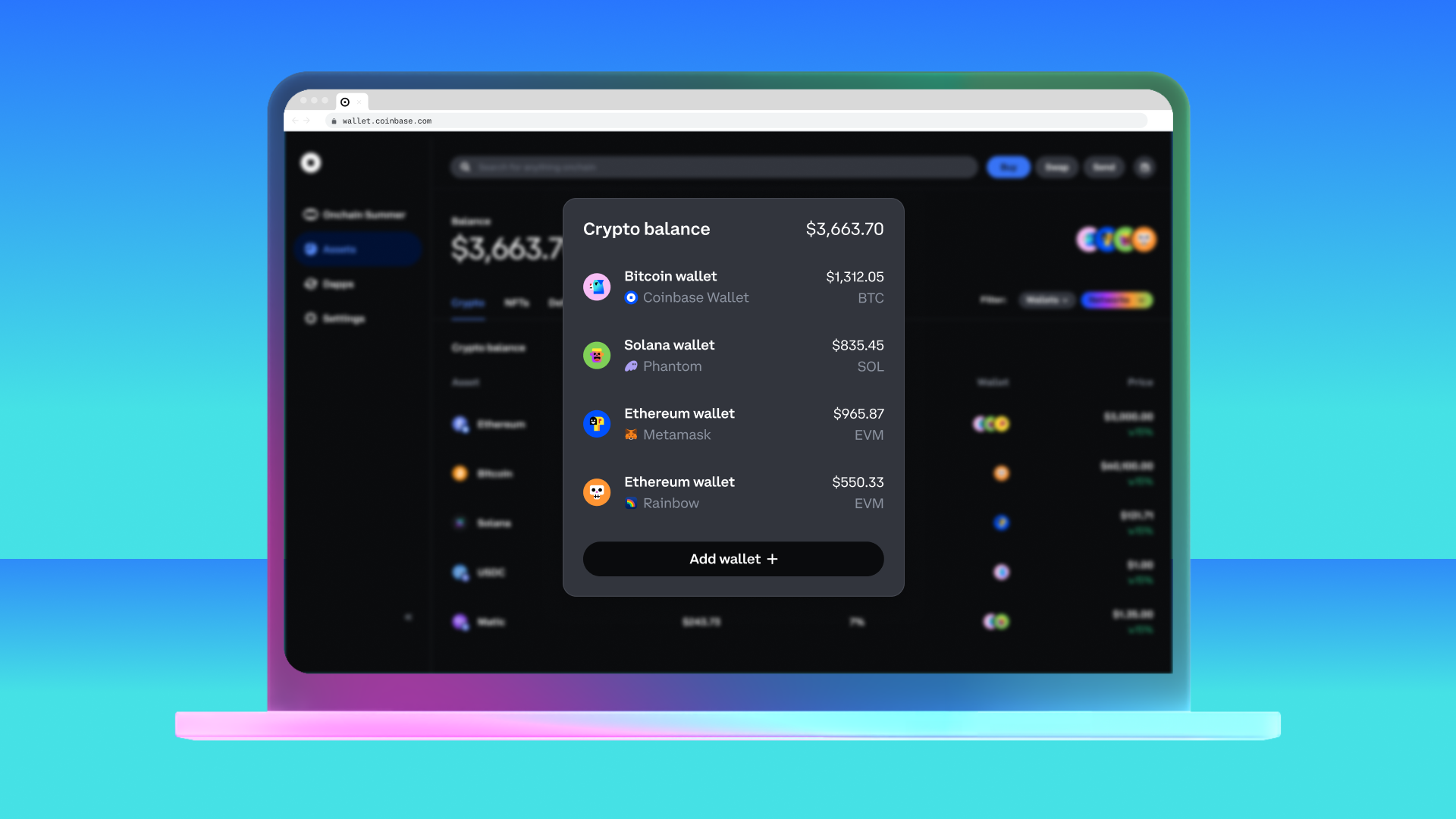 Coinbase app interface screenshot